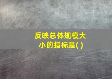 反映总体规模大小的指标是( )